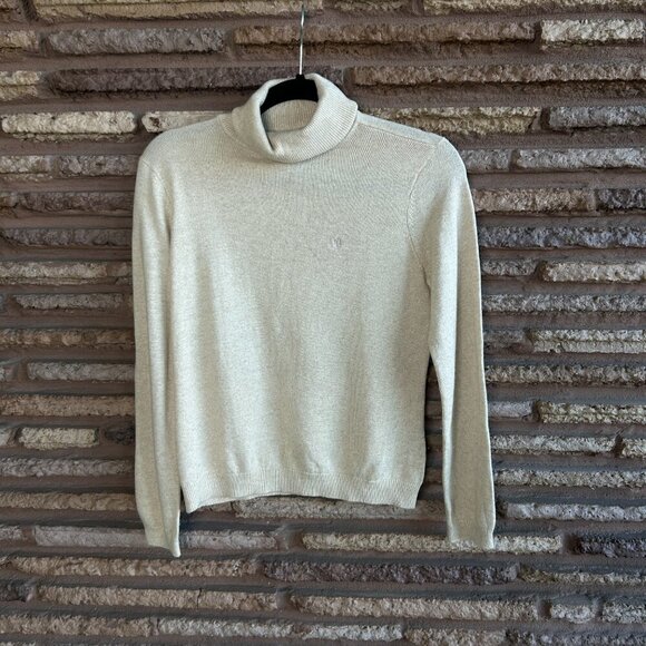 Lauren Ralph Lauren Tan Silk Cashmere Blend Turtleneck Sweater Size Small - Picture 6 of 7